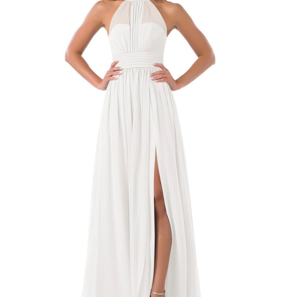 Azazie Bridesmaids Dress: Iman - Ivory
